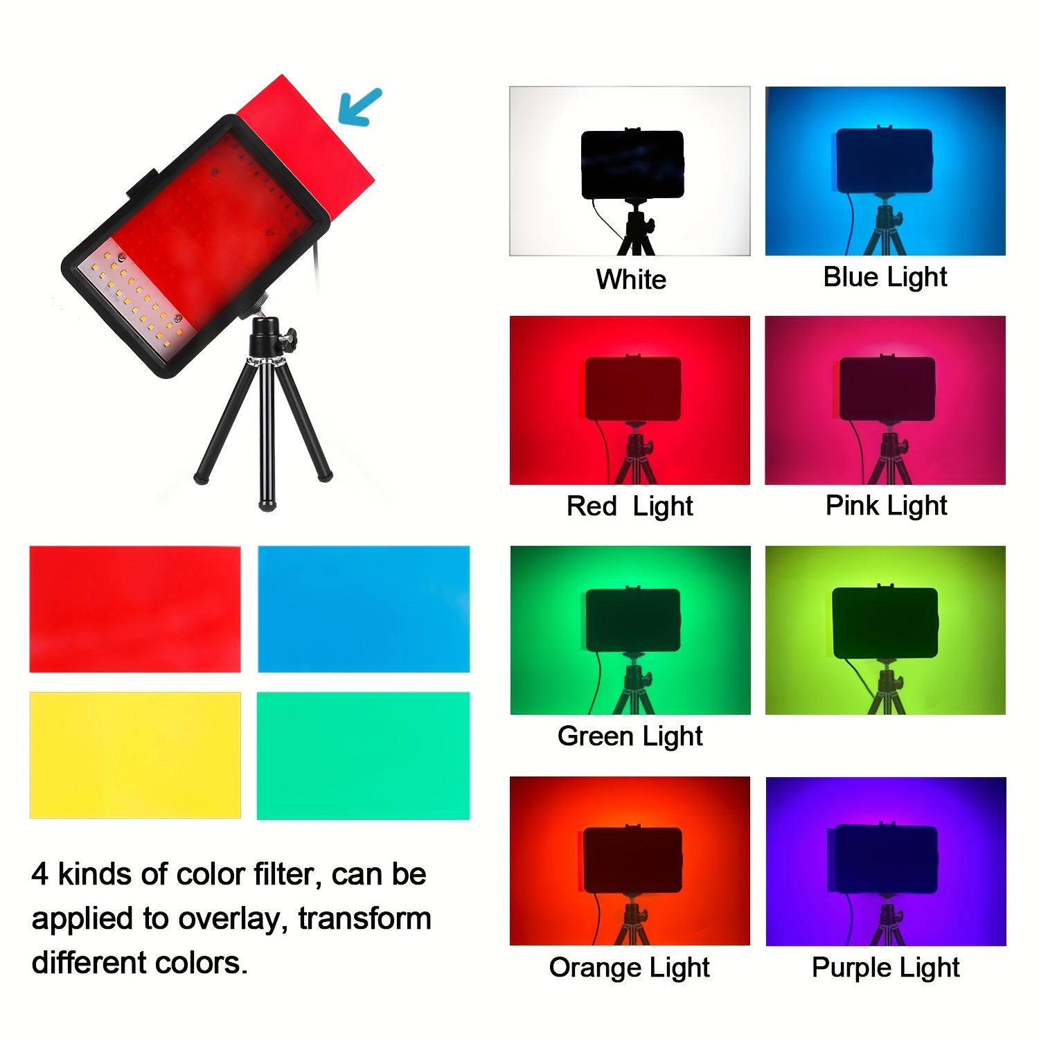 usb led video light kit dimmable brightness adjustable Temu
