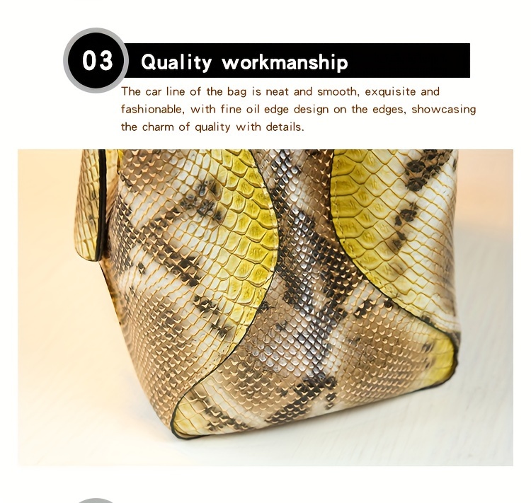 fashion top handle tote bag for women animal print pu with polyester lining zipper closure spacious business commuter handbag from guangzhou production area details 13