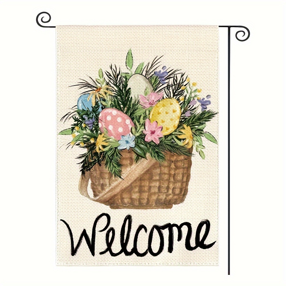 Welcome Easter Eggs Garden Flag Double Sided Happy Easter - Temu Australia