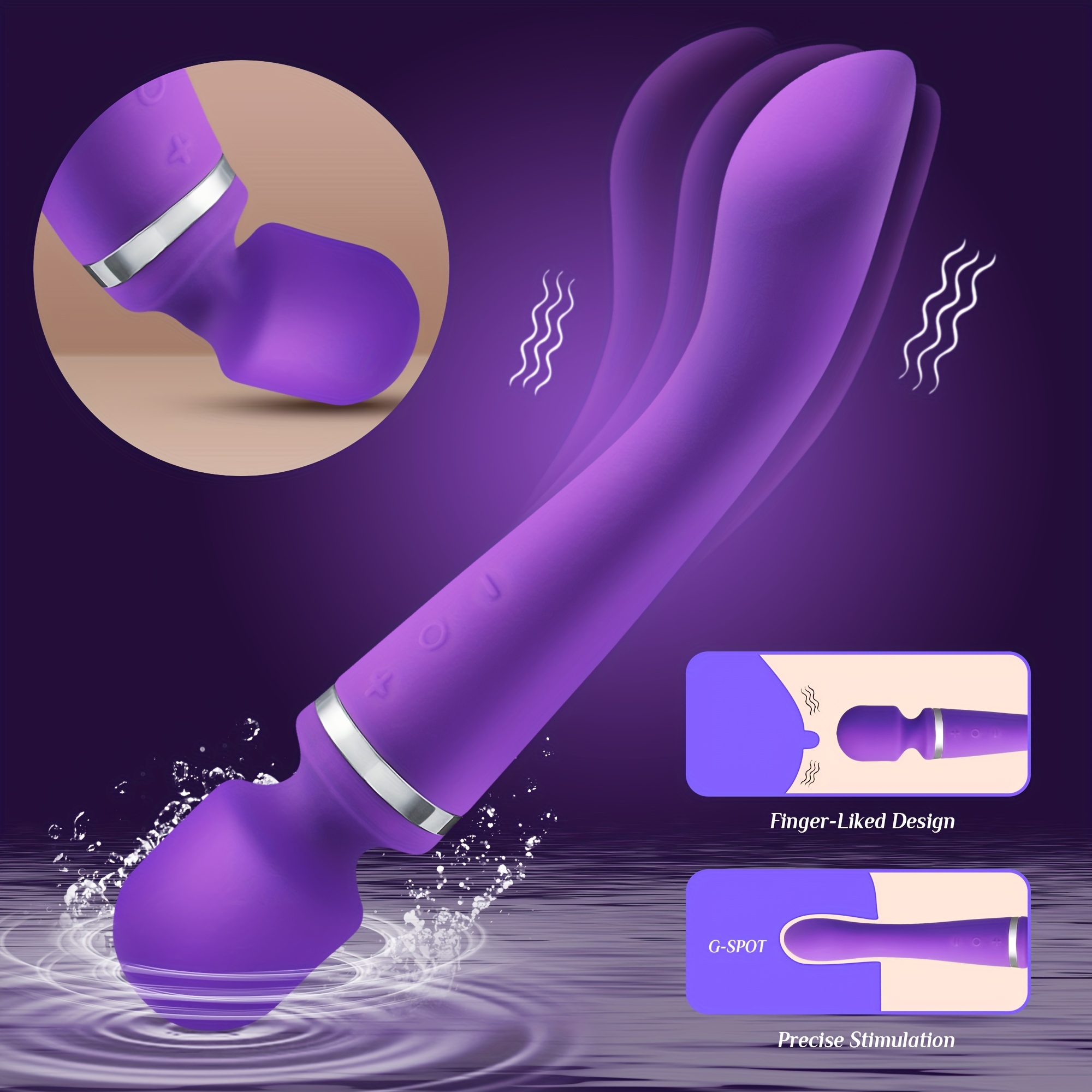 2-in-1   - dual-  wand  , 10   g-punkt massager, wiederaufladbare lithium-batterie, klitorisstimulator sexspielzeug für frauen,   erwachsenenspielzeug Produktdetails 1