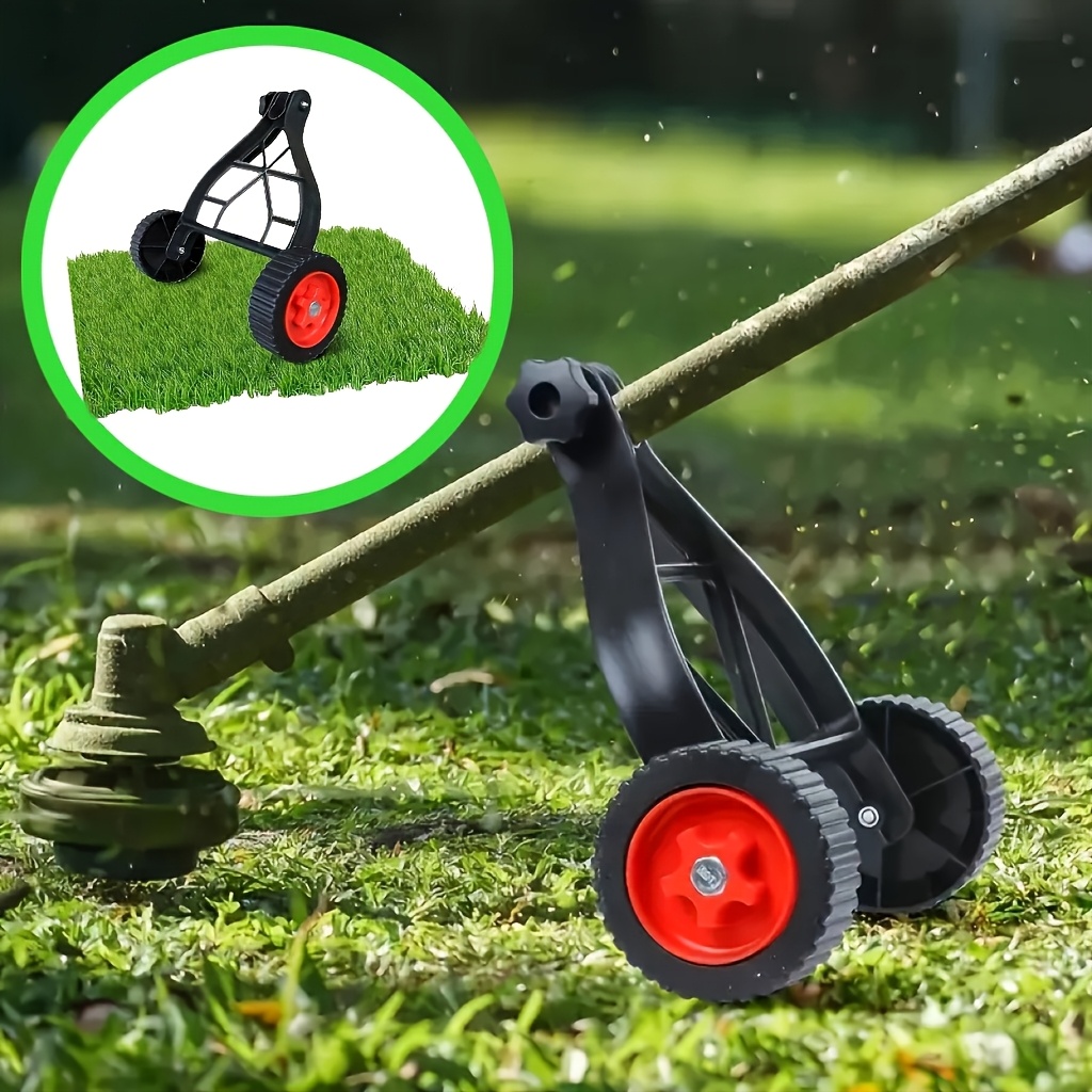 1ks Univerzální nastavitelná podpůrná kola pro sekačku: Odnímatelné pomocné kolo pro zahradní sekačky, příslušenství elektrického nástroje pro rychlou výměnu, zlepšuje stabilitu a ovladatelnost, zvyšuje efektivitu sekačky
