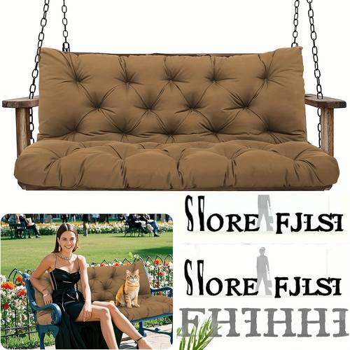 outdoor swing cushions 3 seater waterproof replacement bench cushions for outdoor patio furniture with backrest porch swing cushion with ties for garden patio furniture outdoor bench cushions lawn and garden 60x40 inch