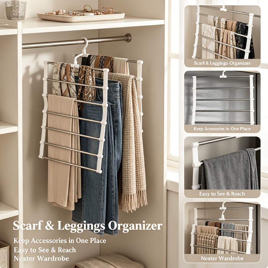 Multi-Layer Anti-Slip Pants Scarf Storage Rack