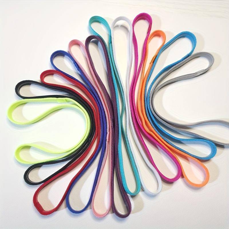 12pcs elastic non slip sports headbands sweat wicking stretchy hair bands for running yoga basketball football 12 assorted colors   for women men