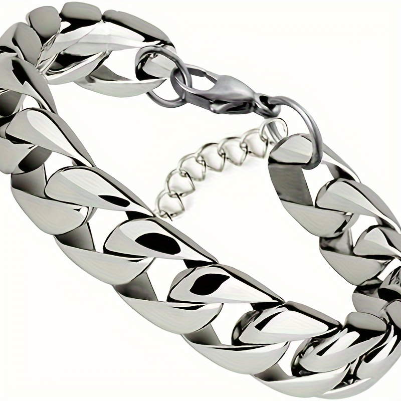 

Men' Steel Titanium Link Bracelet, Unisex Fashion Jewelry, No Plating, No Mosaic, No Pendant, Elegant Style, Non-magnetic - Ideal Gift For Him Or Her