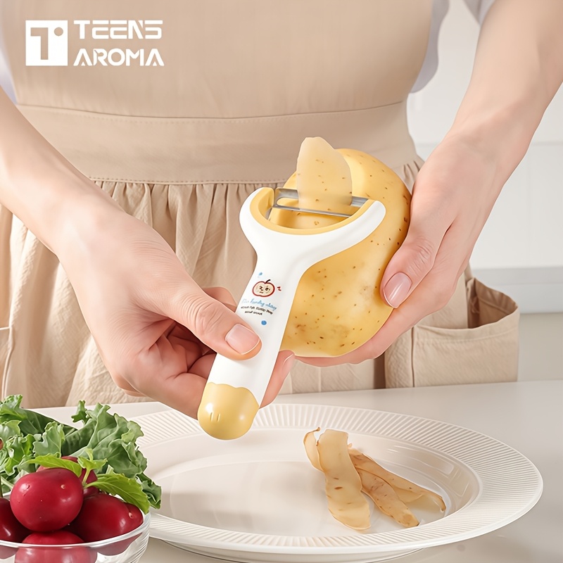 TEMU 스테인리스 스틸 다기능 주방 도구 - 감자, 당근 등에 적합한 날카로운 칼날 필러 및 슬라이서 - 인체공학적 손잡이로 쉽게 잡고 효율적으로 음식 준비, 음식 슬라이서 | 스타일리시한 디자인 | 내구성 좋은 필러, 야채 슬라이서