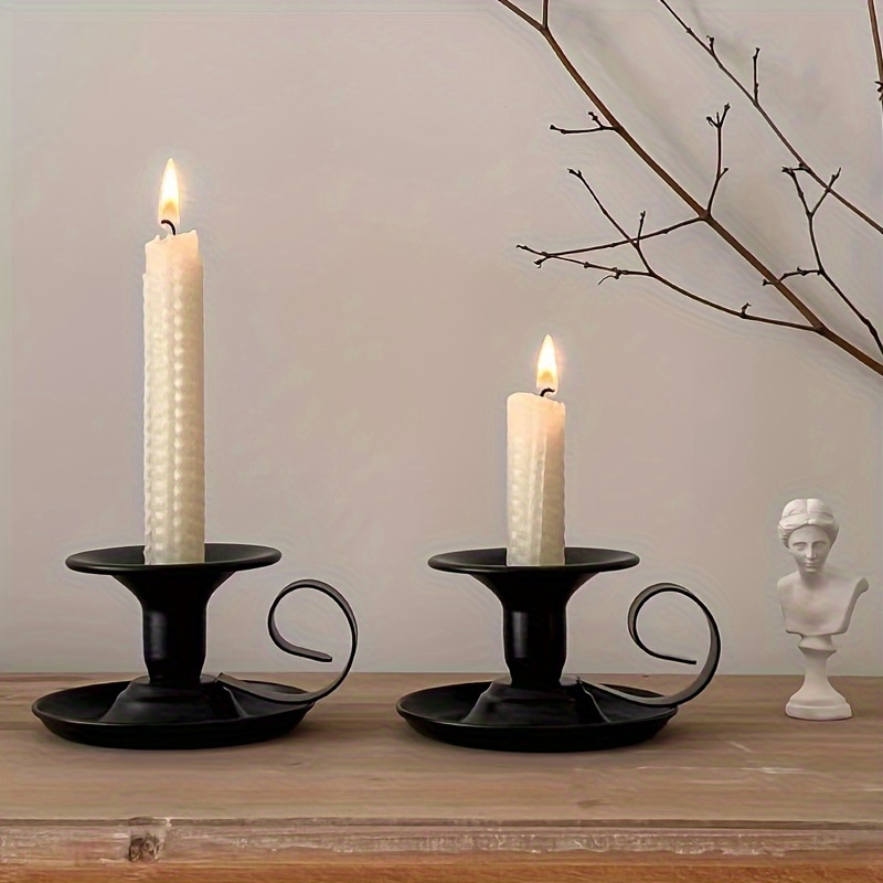 

Elegant Black Metal Candle Holder - Perfect For Home Decor, Family Gatherings, Birthday Parties & Holiday Celebrations By Montman