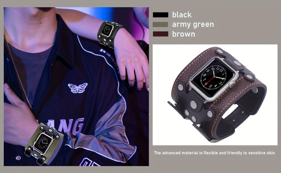 handmade watch band cuff 38mm 49mm gothic Temu