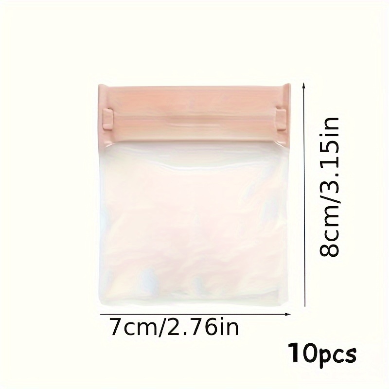 TEMU 10pcs Eva Anti-oxidation Jewelry Travel Pouches, Portable Sealed Ziplock Storage Bags For Earrings, Rings, Necklaces, Bracelets - , Waterproof, Vacation-style Handbag Organizers