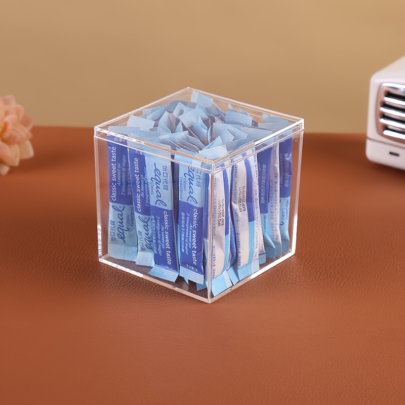 

8pcs/set Clear Plastic Acrylic Boxes With | High Ps Container Cubes | Mini Storage Cases For Candies, Small Jewelry, Toys, Gifts