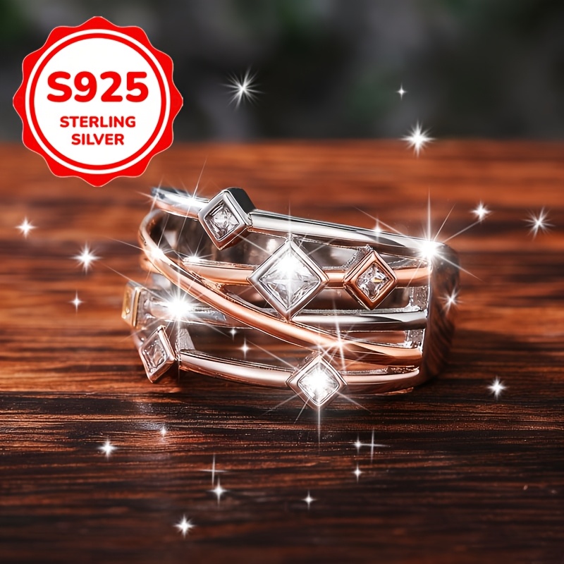 Women's Multi-Layered Wrapped Rhinestone Ring, Light Luxury