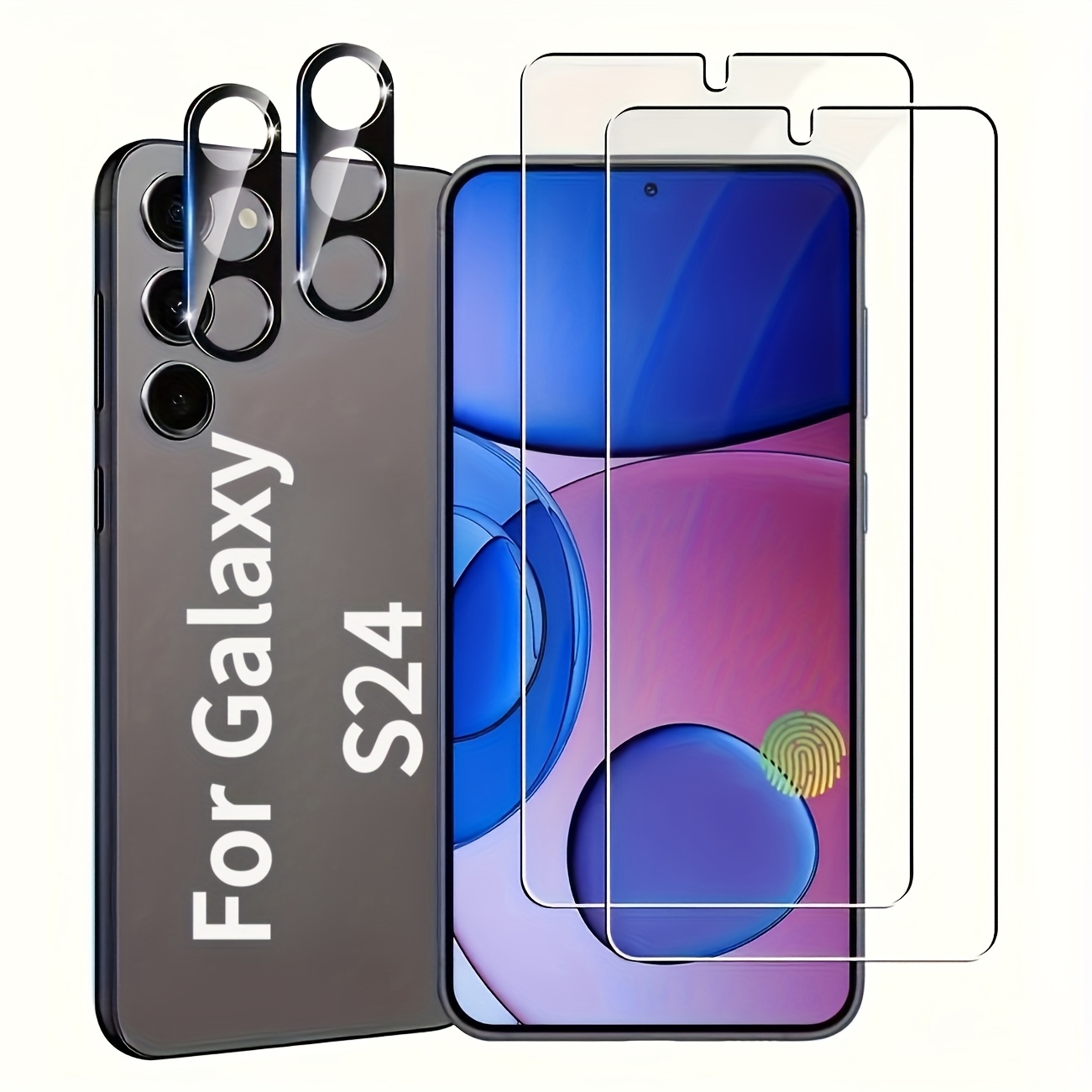 Temu – TEMU For Galaxy S24/s24 Plus/s24 Ultra, With 2pcs Tempered Glass Screen Protectors + 2pcs 3d Camera Lens Protectors