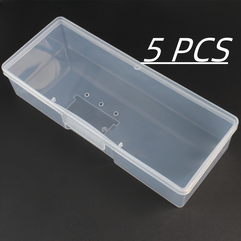 5-pack Transparent Storage Boxes For Nail Tools, Small Accessories, Stationery, And More - Large Capacity, Portable