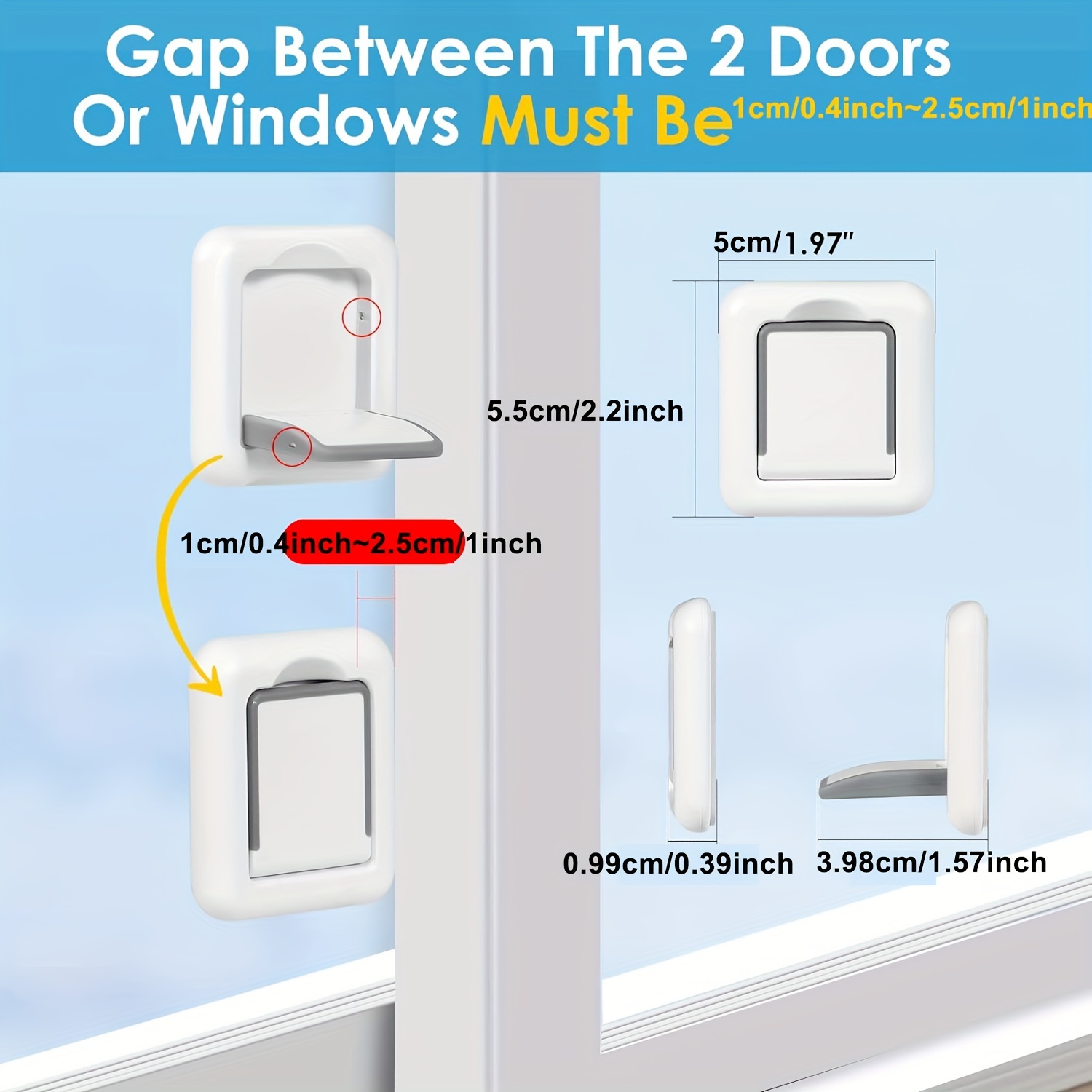 Sliding Patio Door Lock – Heavy Duty Stainless Steel, Top Or Bottom Mount – Child & Pet Safety Lock For Glass Doors, Closets, Balconies