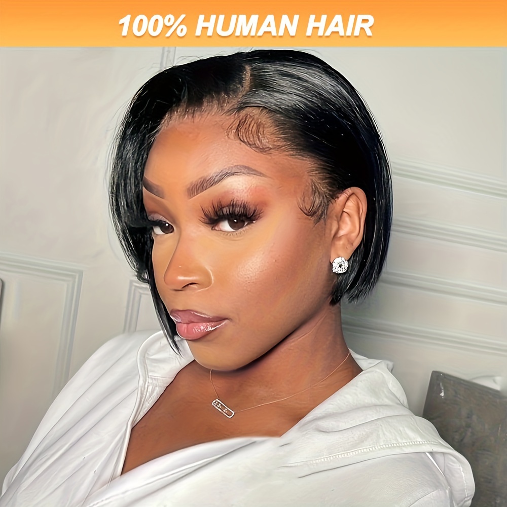 4x4 Lace Closure Short Pixie Bob Wigs Straight Bob Wig Side Part Bowl Cut Bob For Women Human Hair Lace Front Bob Wig Short Pixie Cut Bob With Pre Plu