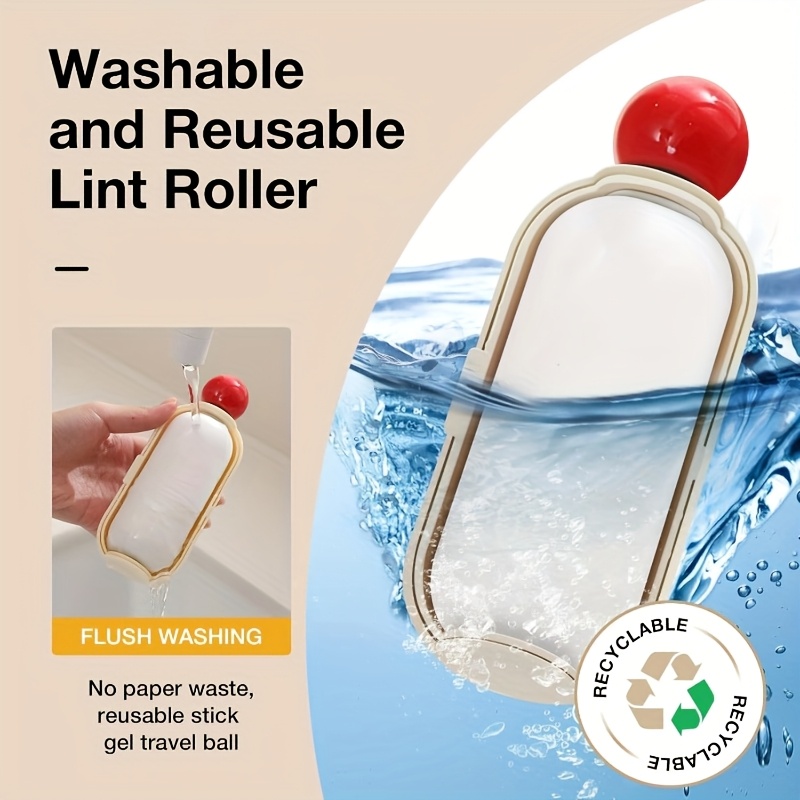 2 in 1 lint pet hair remover roller washable fabric shaver with   cover portable sticky gel roller for clothes furniture car seats manual no electricity needed travel sized repeat us details 7