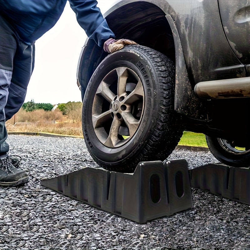lot de 2 rampes de chargement larges en plastique robustes - de 2,5 , base renforcée, surface antidérapante - pour lentretien de la voiture/laccès au soubassement (90 x 33 x 22,5 cm/35,4 x 13 x 8,9 po, noir) Détails du produit 3