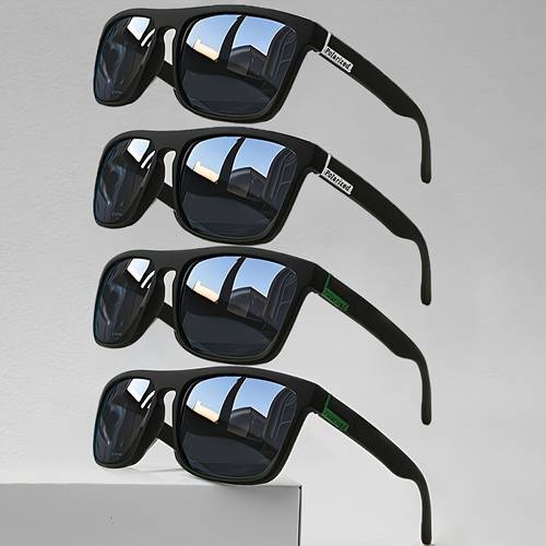 4pcs classic trendy mens fashion eyeglasses set made of durable pc material for comfortable wear easy to carry for daily an ideal gift for birthdays and holidays