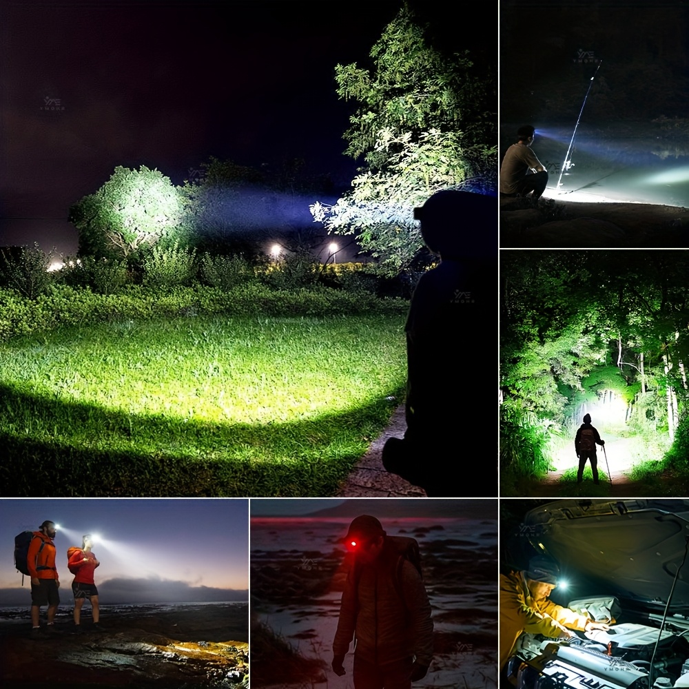 Torcia Frontale LED Ricaricabile - Lampada Da Testa Per Caccia Pesca Campeggio