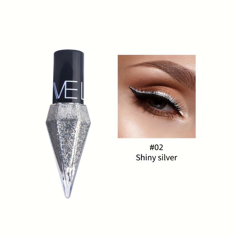 Image of Pearlescent Diamond Liquid Eyeliner Shimmer Waterproof Long-lasting Silvery Color Glitter Eye Pencil Korean Makeup