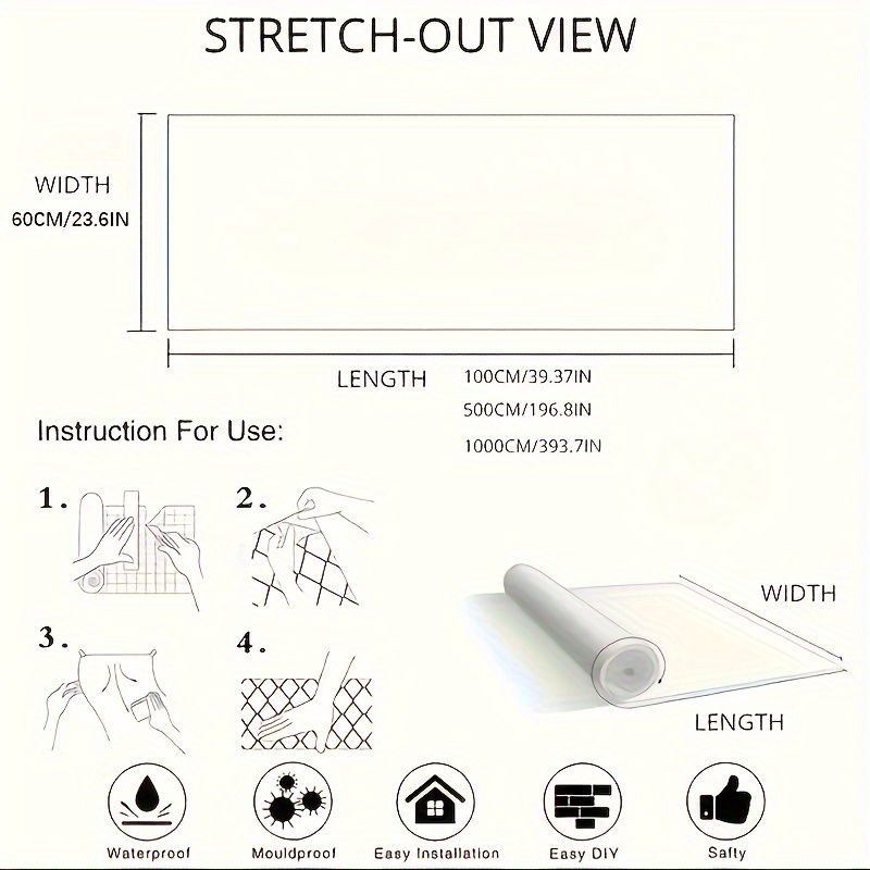 kitchen oil proof sticker roll waterproof self   wall decal 60cm x 100cm plastic material splatter guard for cooking area easy to clean and   1 roll details 2