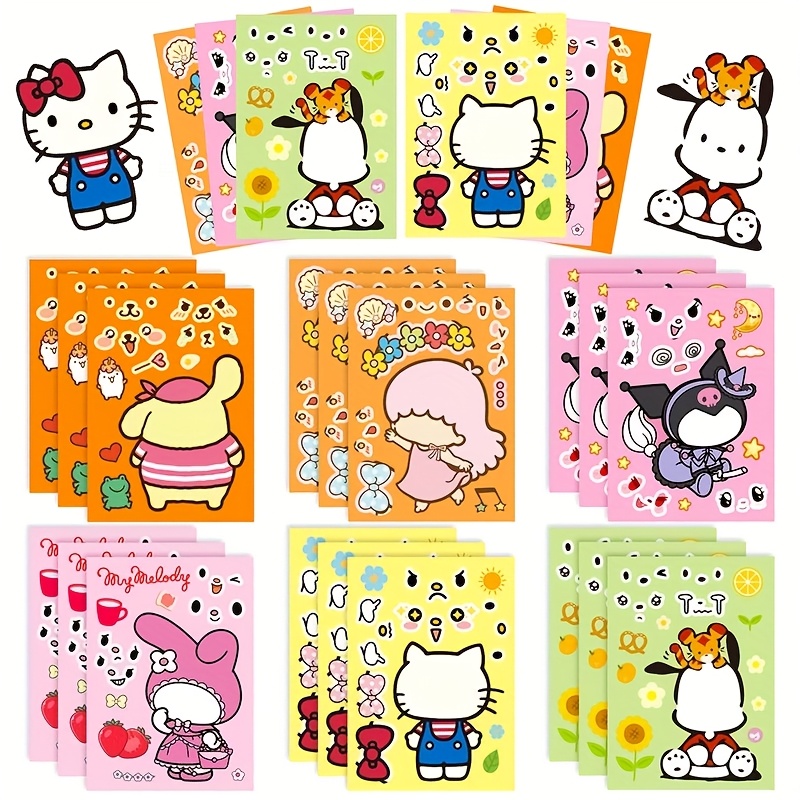 

Autocollants Sanrio HelloKitty, , kuromi, autocollants de déguisement mignons de dessin DIY, matériel de manuel décoratif, cadeaux de Noël, cadeaux d'Halloween, cadeaux