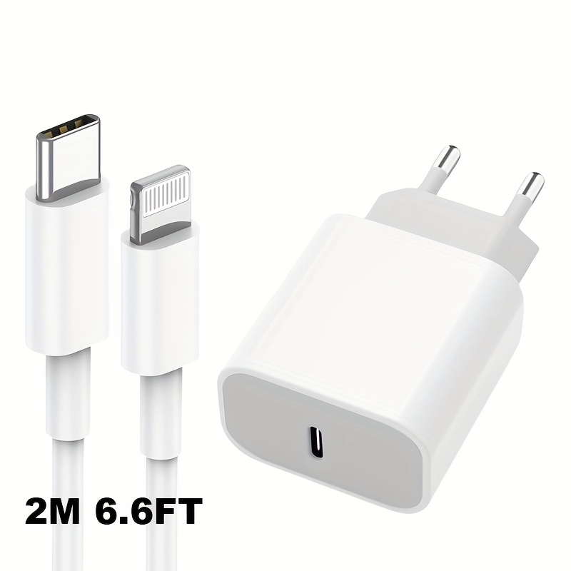 Universal 201.17Cm Usb-C Charger Cable With Adapter For Iphone 16/15/Plus/Pro Max, Ipad 12.9/11/10/Mini - Fast Charging, 5-10W Output, 110V/220V Compatible, European Standard Plug, Travel Charging Solution| |Durable Cable, Charging Cable - Cell Phones & Accessories