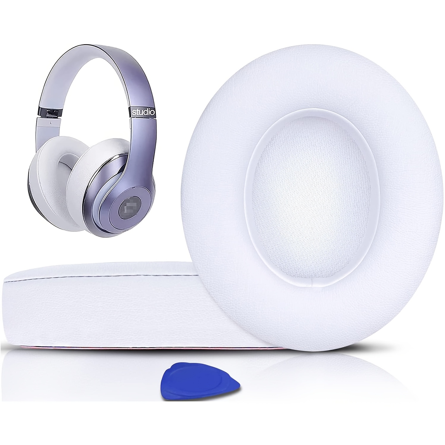 TEMU 2-pack Compatible For 3/2 Replacement Ear Pads With Removal Tool - Soft Pu Leather Memory Foam Cushions Suitable For B0500/b0501/a1914