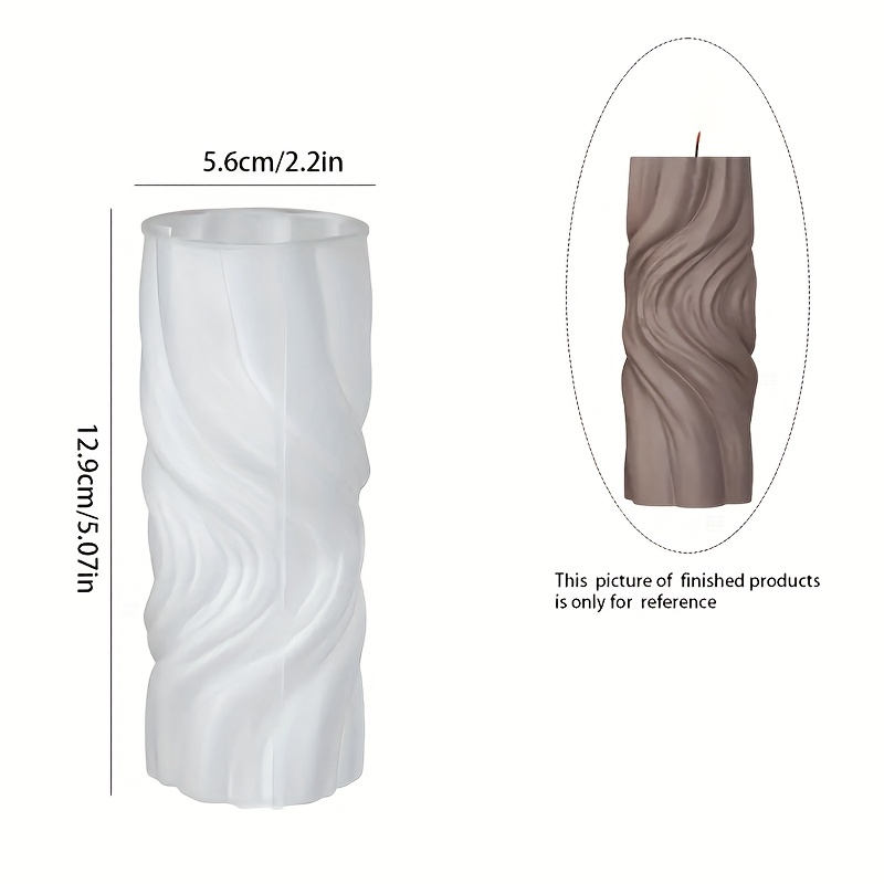3d Wave Silicone Mold - Diy Unique Candle & Aroma Diffuser, Reusable For Plaster/resin Craft Cylinders And Geometric Candles - Home Decor Tabletop Artisan Piece