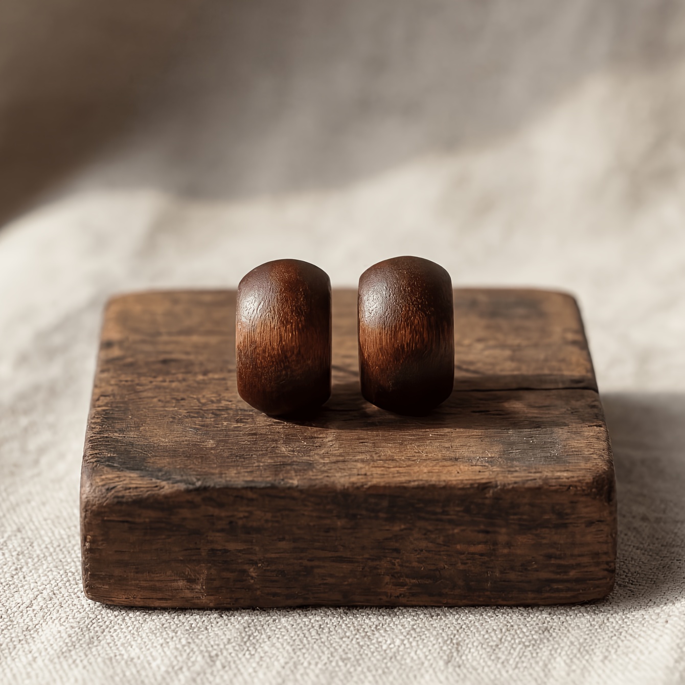 TEMU Un par de aretes de madera marrón vintage, minimalistas, elegantes, de , con diseño único y versátil para mujer