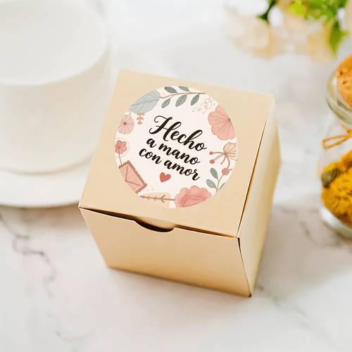 42pcs colorful thank you stickers suitable for small businesses in english and spanish languages envelope flower handmade love letters crafting heart cake dessert baking elegant pink and white round stickers featuring handmade hearts