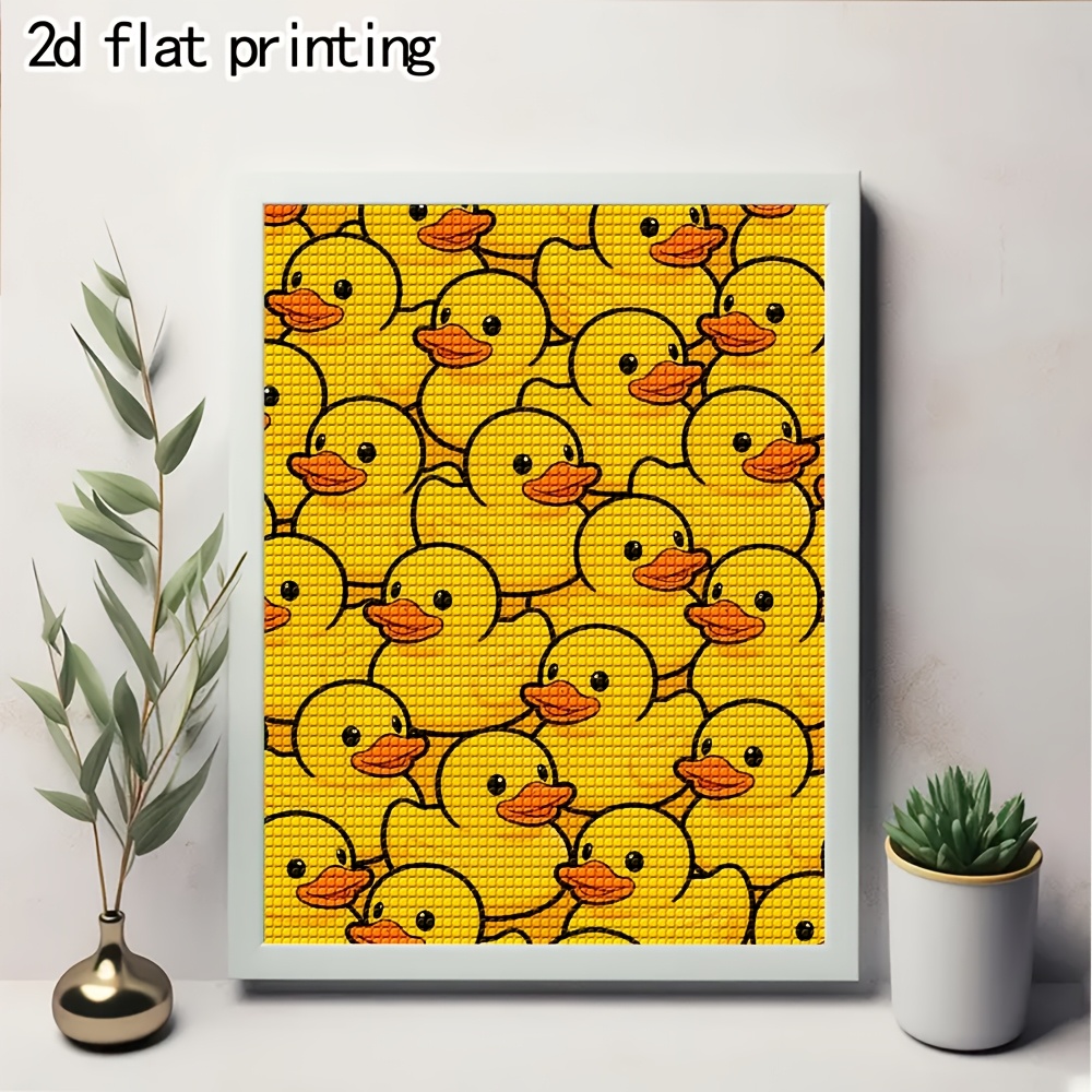 TEMU Diamond Painting Kit, Featuring An Adorable Yellow Rubber , Suitable For Adults And Children. This Full-diamond Craft Is Perfect For Home Wall