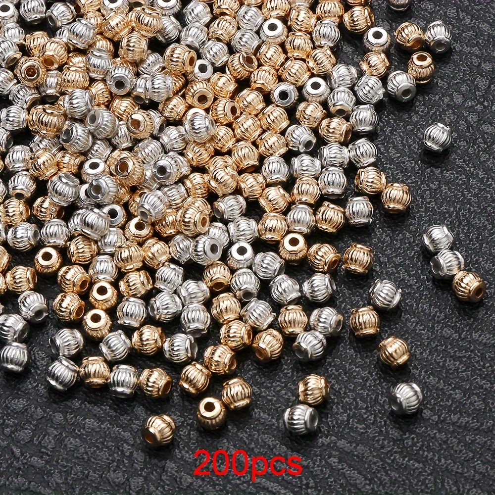 200pcs/pack 4mm Ccb Lantern Beads Acrylic Loose Spacer Beads For Making Accessories