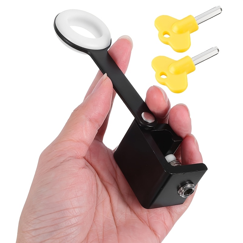 TEMU Butée de fenêtre ajustable perçage - perçage, poignée amovible, structure à noir et jaune , verrouillage sécurisé des meubles, butée de porte