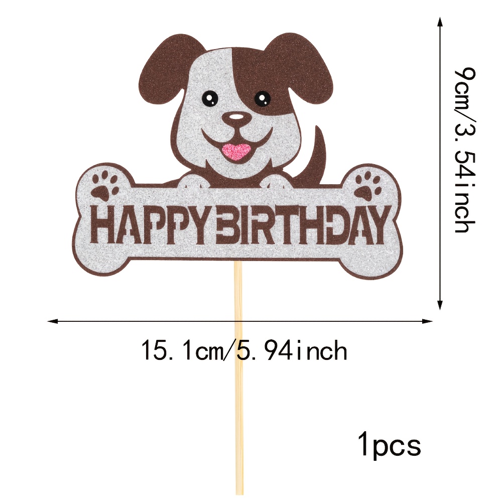 Happy Birthday Decorations Featuring Dog Cake Themes, Decor For Dog-themed Birthday Parties, Pet Dog Party Themes, And Paw Print Decorations