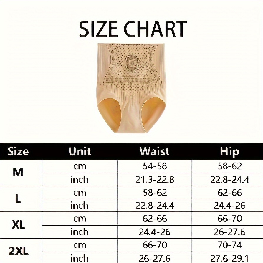 1pc Women'S Floral Polyamide & Spandex High Waist Shaping Panties - Seamless Hip Lift Belly Control Shapewear Slim Briefs with Frill Detail and Dipped Hem for Postpartum Recovery - All-Season Skinny Fit Pull-On Underwear