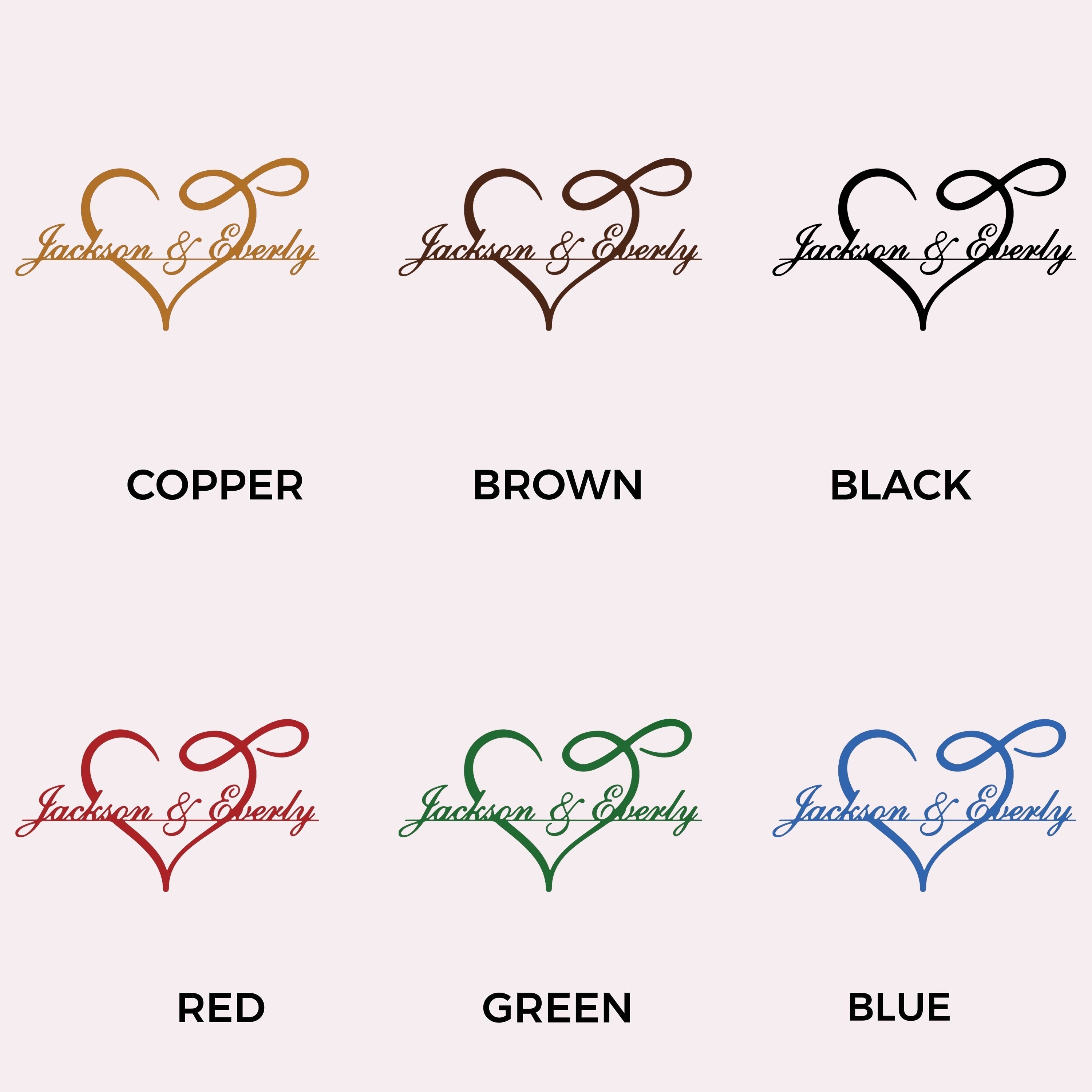 Customizable Metal Sign with Personalized Silhouette - Love Heart & Surname Design for Home, Garden, Kitchen, and Dining Decor - Matte Finish, Reusable Iron Artwork - Perfect for Parties & Holiday Gifts
