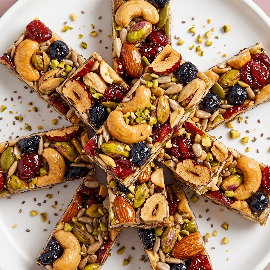 Premium Eight-Treasure Mixed Nut & Seed Bar (8.8oz/250g) - Crunchy Fruit & Nut Cake With Almonds, Walnuts, Red Dates & Blackcurrants - Perfect Gift For Office, School & Movie Nights