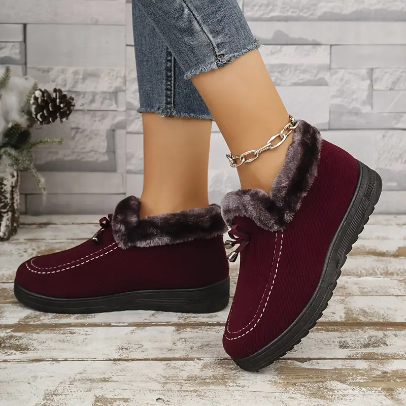 burgundy wine red warm plush slip shoes winter anti slip - Temu burgundy wine red warm plush slip shoes winter anti slip - Temu