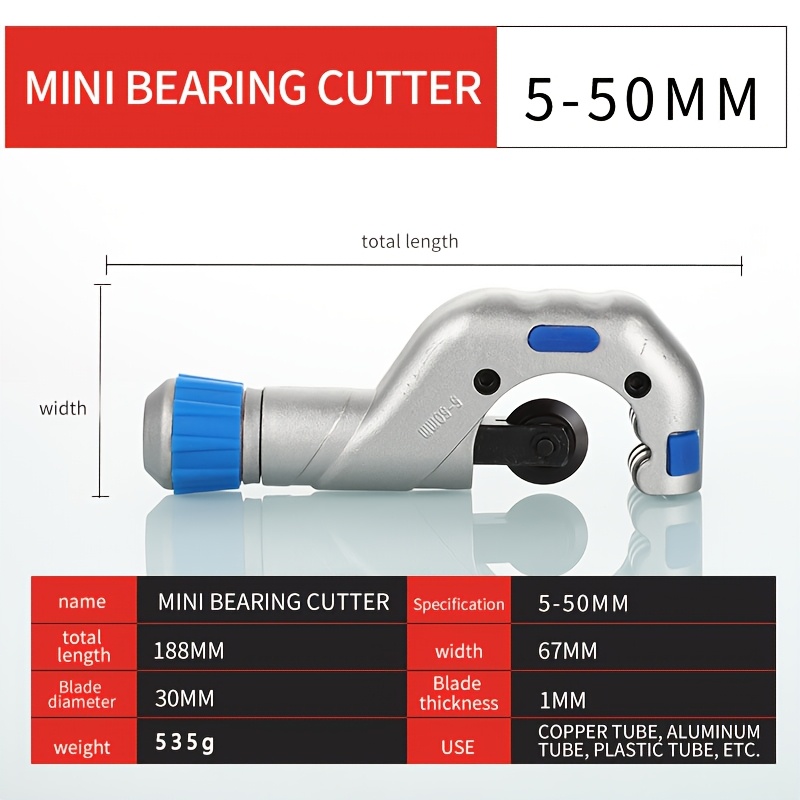 TEMU Pipe Cutter Tool 4-32mm/5-50mm Heavy Duty Metal Pipe Cutter With Deburring Tool Pipe Reamer Sharp Tube Cutter Speed Cutting Tubing Cutter For