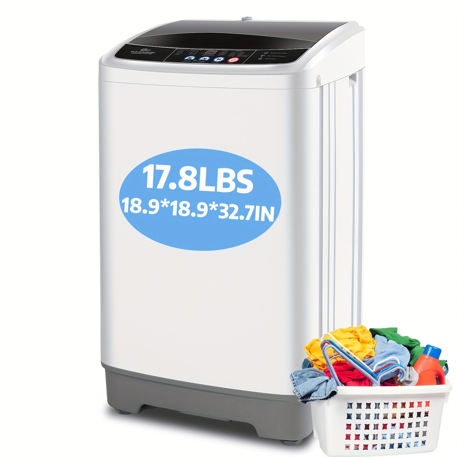 

17.8 Lbs Portable Washing Machine Portable Washer 2.4 Cu.ft Washer And Dryer , 10 Programs & 8 , Drain , Led Display, For Apartment, , Rv