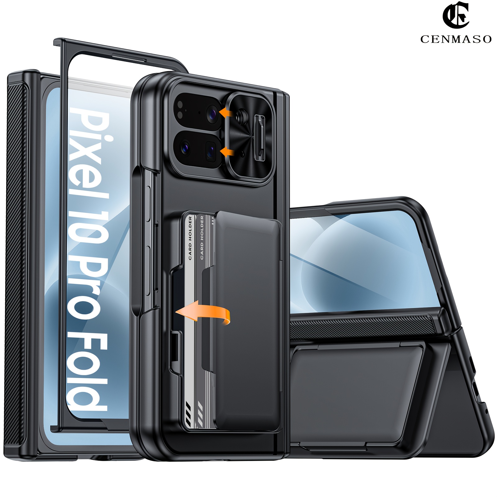 TEMU Phone Case - This Case Is Designed For Google Pixel 10 Pro Fold, Featuring A Card Slot, A Portable Camera Protection Cover, An Adjustable Stand,