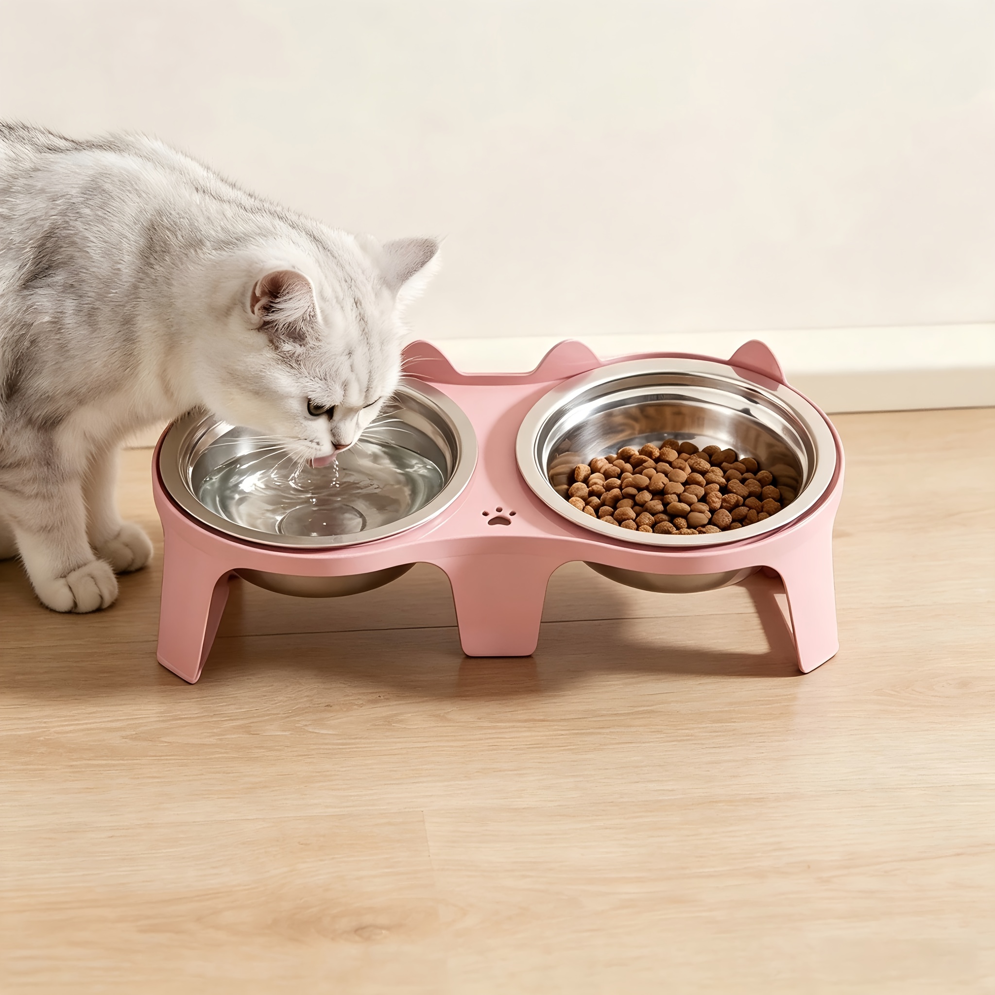 2026 New Anti-Tilt Pet Bowl with Neck-Protecting Design