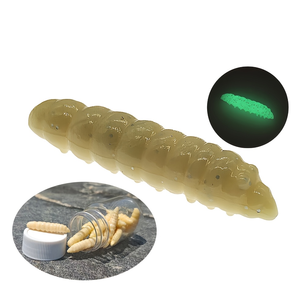 12pcs 4cm/1.57in Floating Worm Lures, Trout Lures, 12 Per Bottle, Tpe Material Floating Soft Baits, Ideal For Freshwater Fishing, A Perfect Gift For , Fishing Bait