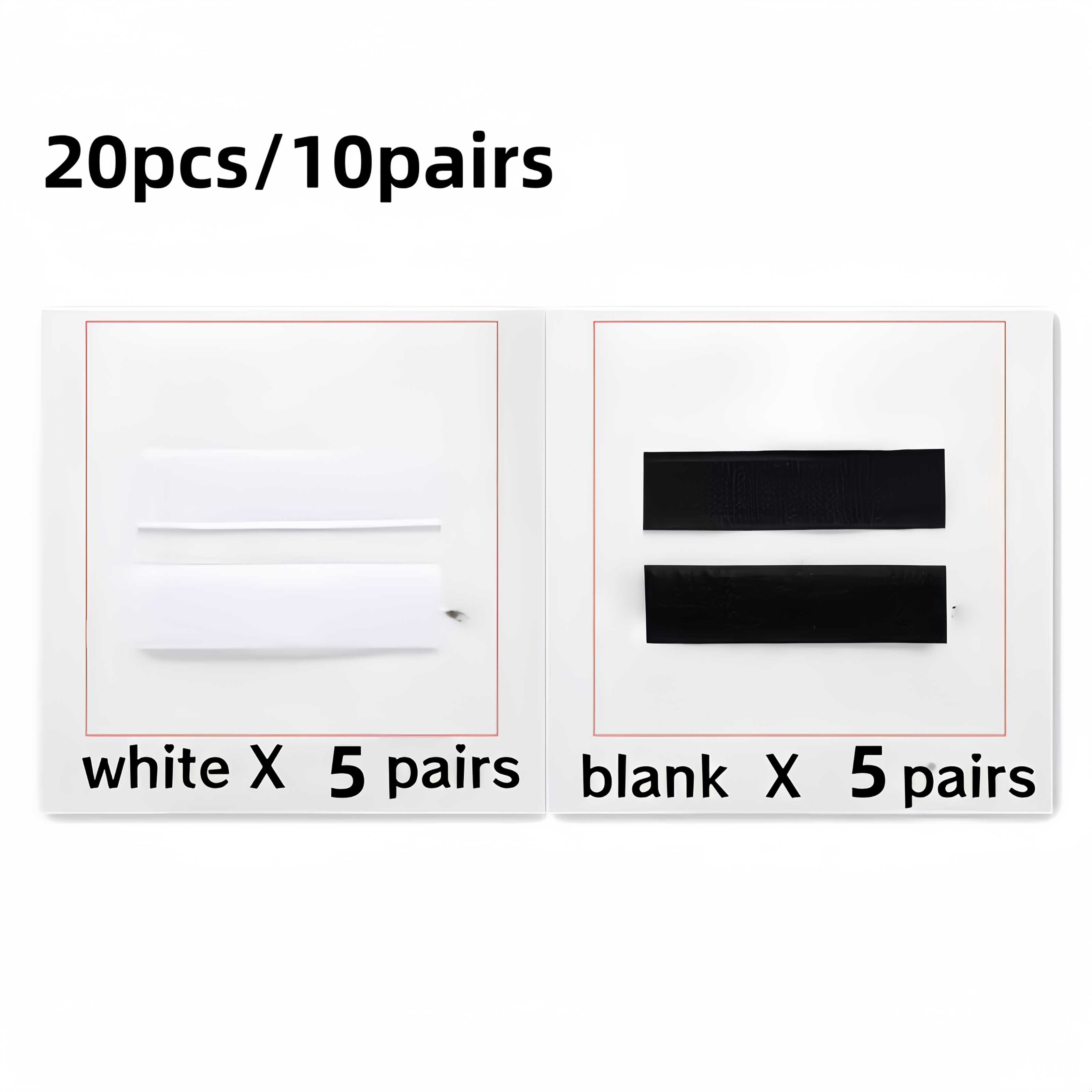 TEMU 20pcs/10-pair Mixed Black And White Self-adhesive Hook And Loop Replacement Tape | Hand-sewn, Cuttable Adhesive Strips For Easy Repairs - Make