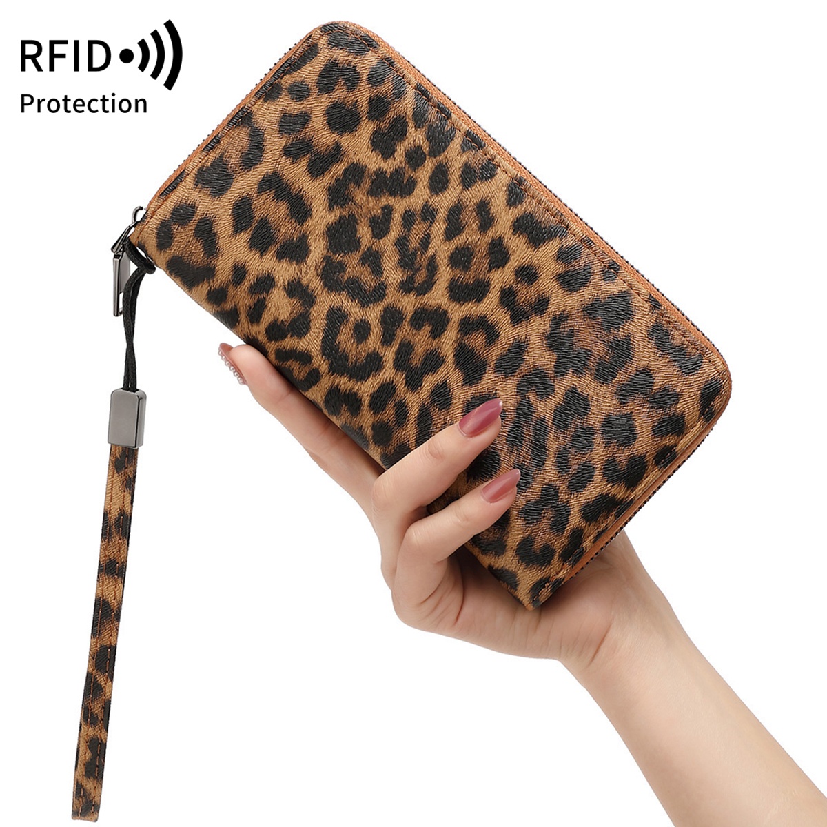 MIYIN Women's Wallet, Vintage PU Long RFID Blocking Large Capacity, 36 Card Slots & Zipper Pocket, Accordion Clutch with Wrist Strap, for Business / Credit Card Organizer