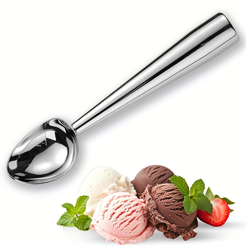 TEMU 1pc 304 Stainless Steel Ice Cream -inch Tall Design, Freezable Large Scoop Professional Metal Ice Cream Ball Scoop Suitable For Ice Cream, ,