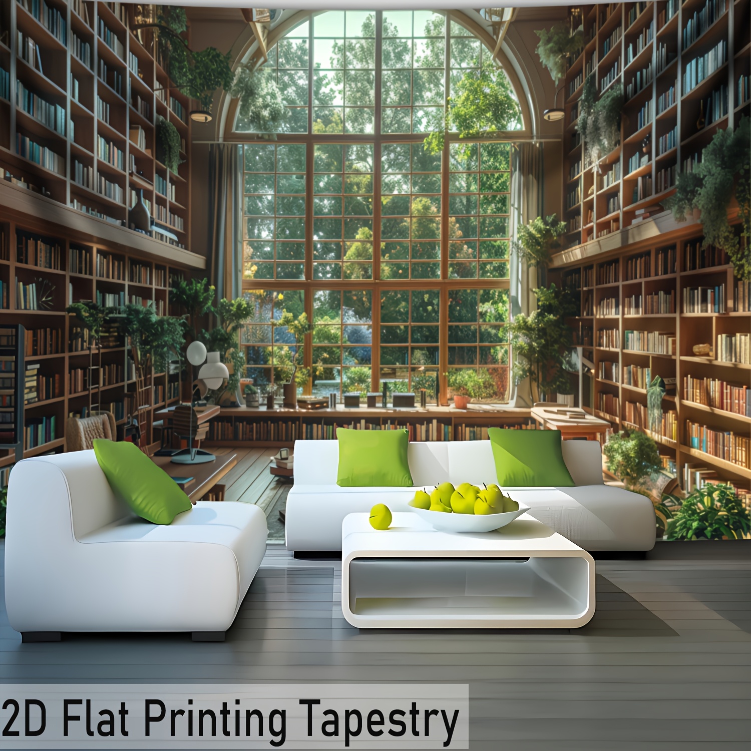 TEMU [ 2d Flat Printing]1pcs- Ultra Large Size- Library Tapestry Landscape Photo Huge Digital Printing Tapestry, Aesthetic High-definition Printing