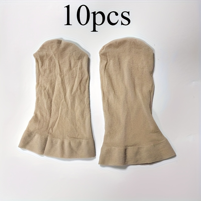 TEMU Set Of 10 Tone Sock-style Hair Nets, Made Of Elastic Nylon, Designed To Cover Hair Completely, Offering A Discreet Look, Suitable For Men And Women, Ideal For Lace Front Wigs