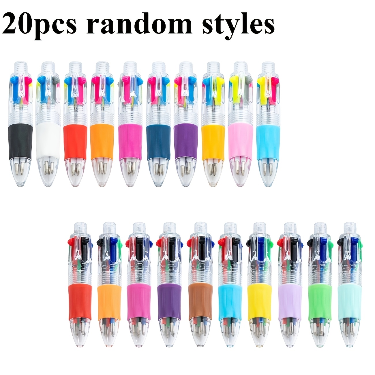 TEMU 20pcs -color Pen/cute Portable Four-color Pen - Random, Perfect Gift For Birthday | Independence Day | Labor Day | Thanksgiving | Christmas And